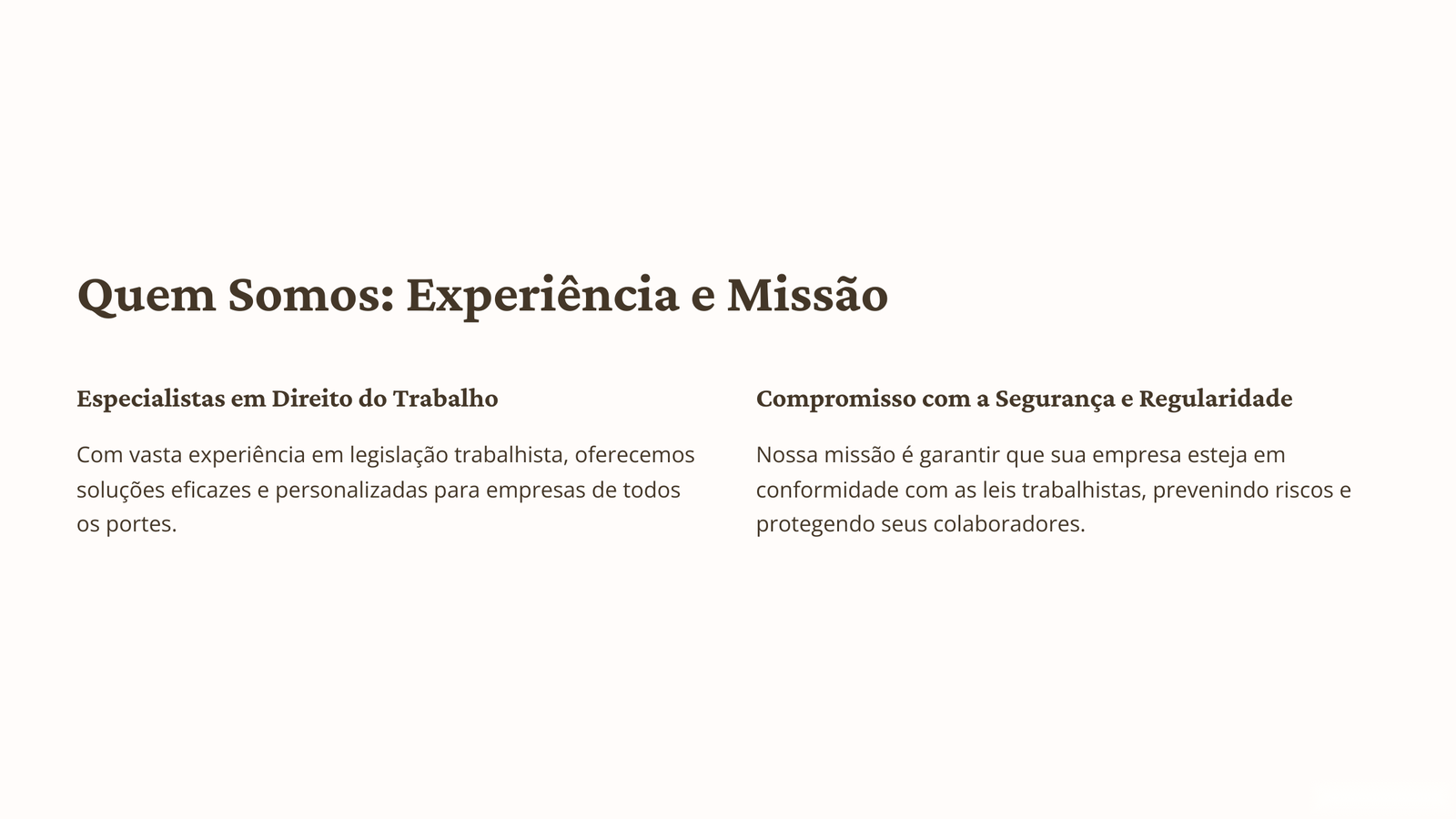 Quem somos: experiência e missão