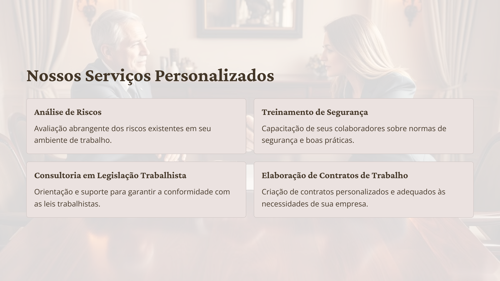 Nossos serviços personalizados